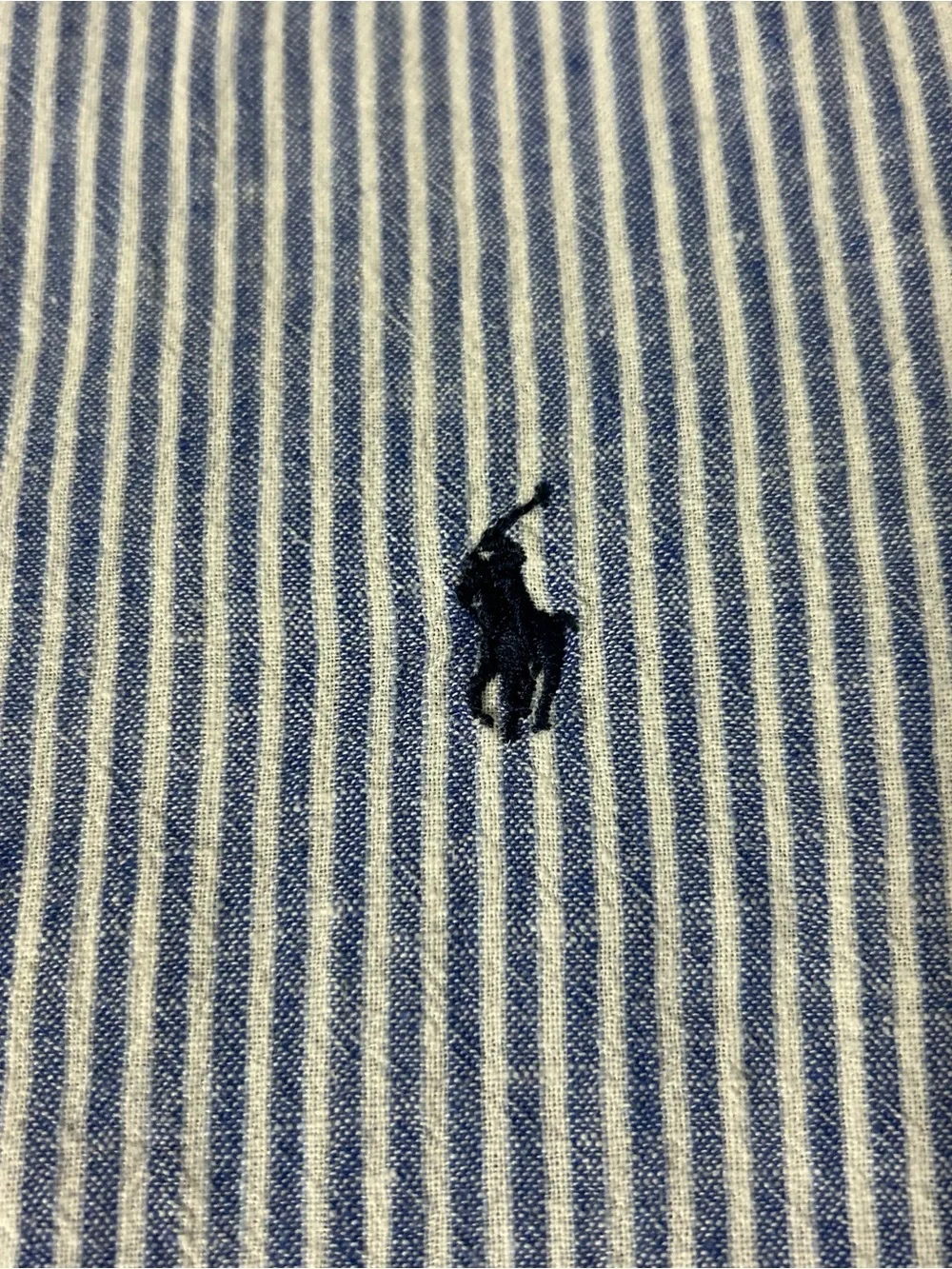 Ralph Lauren Shirt Boy’s L 14-16 Blue White Stripe